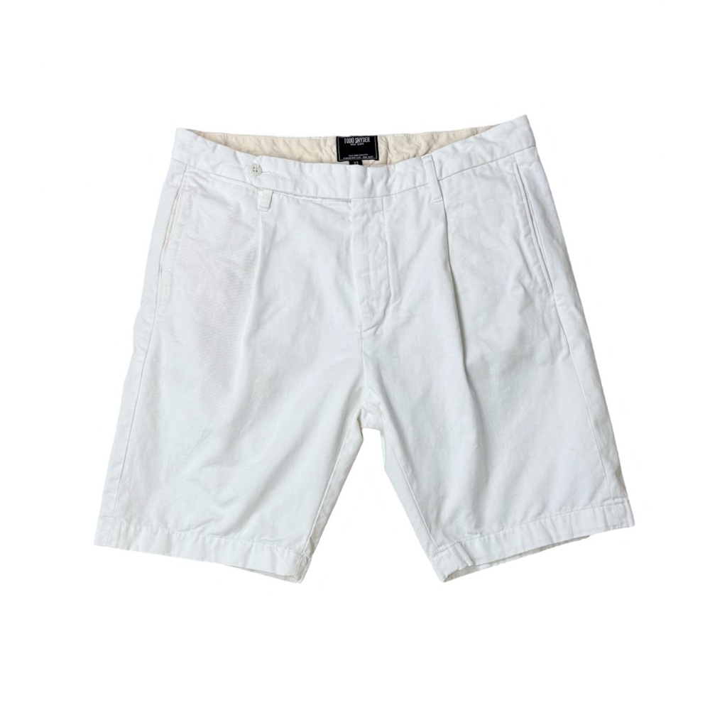 Todd Snyder White Cotton Blend Men’s Shorts